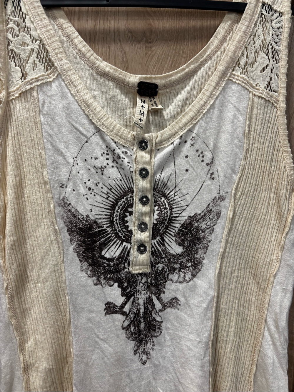 We the Free People Boho Tank Top Size M Lace Lagenlook - Picture 2 of 4